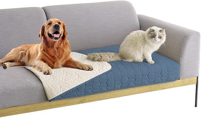 Waterproof and Non-Slip Dog Bed Cover and Pet Blanket Sofa Pet Bed Mat ,car Incontinence Mattress Protectors Furniture Couch Cover for Most Cats Dogs Pets(30x70- Navy