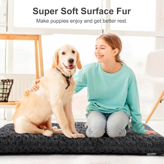 VERZEY Dog Beds Crate Pad Mat for Medium,Large Dogs (36" L 23" W,