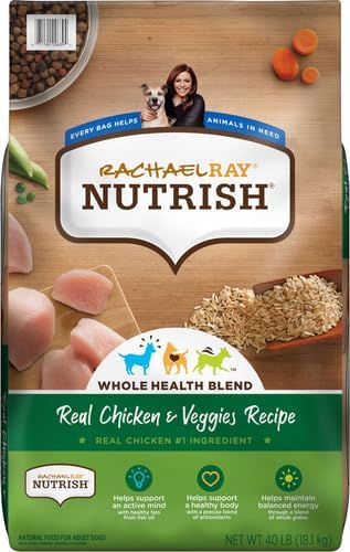 Premium Natural Dry Dog Food with Added Vitamins, Minerals & Taurine, Real Chicken & Veggies Recipe, 40 Pounds (Packaging May Vary)