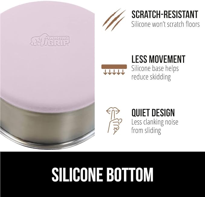 Gorilla Grip Stainless Steel Metal Dog Bowl Set of 2 3 Cups (24 fl