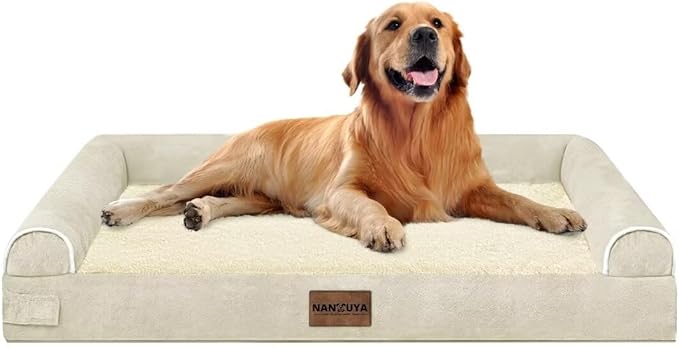 Large Dog Bed Orthopedic Washable: Beds Bolster XL Bed Big XLarge Dogs Egg Crate Foam Couch Sofa Waterproof with Removable Cover