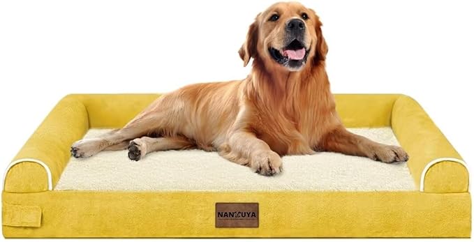 Large Dog Bed Orthopedic Washable: Beds Bolster XL Bed Big XLarge Dogs Egg Crate Foam Couch Sofa Waterproof with Removable Cover