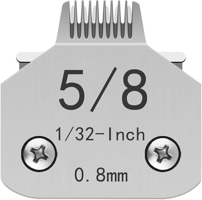 TRAH 5/8 Blade Dog Grooming Clipper Replacement Blades Compatible with Andis Dog Clippers A5, KM Blade,Size-5/8, 1/32-Inch (0.8mm) Silver