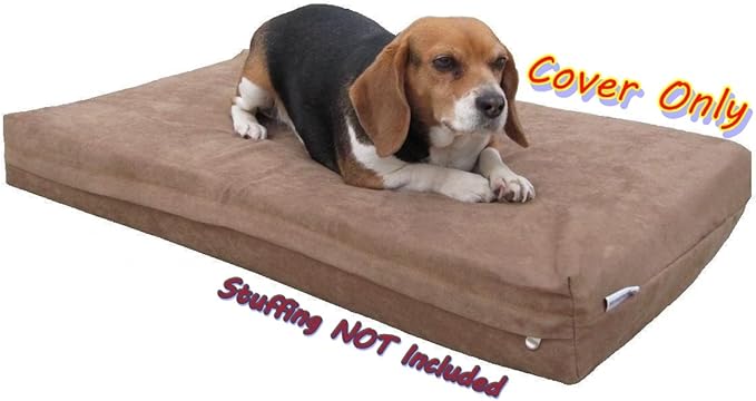 Dogbed4less External Pet Bed Cover with Zipper Liner for Small to Medium Dog Cat 35"X20"x4", Brown