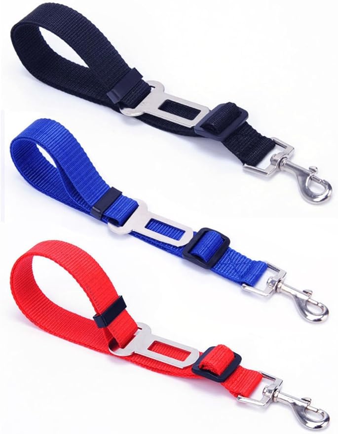 Generic 3 Pcs Adjustable Pet Dog Cat Safety Leash Car Vehicle Seat Belt Harness Seatbelt Universal Pet Safety Belt