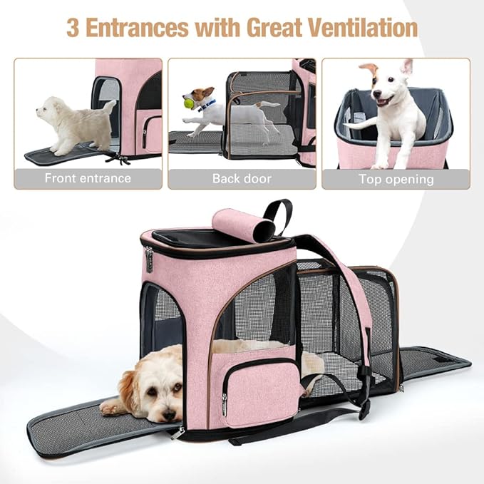 Lekereise Pet Carrier Backpack Expandable Cat Backpack for Small Dogs Cats
