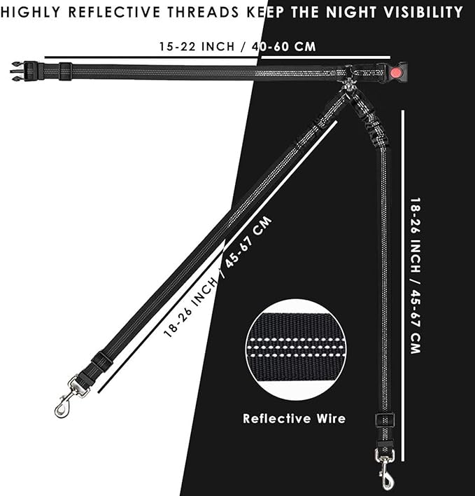 Yuehuam Dog Car Seat Belt 2023 Pet 2 Dogs, 360 Degree