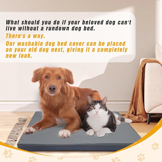 Pet Bed Cover M 30x20x3'' Dog Bed Covers Waterproof Dog Bed Covers Large Dog Bed Washable Removable Cover Dog Bed Covers Replacement Washable Dog Bed Covers with Zipper
