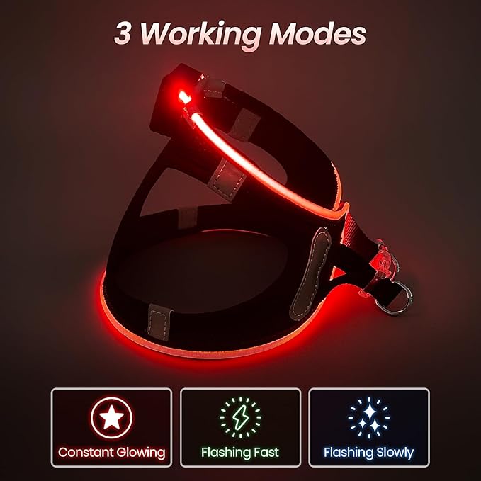 PcEoTllar Light Up Dog Harness