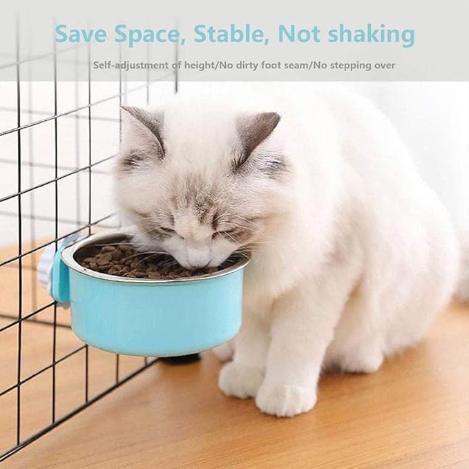 Stainless Steel Removable Pet Food Bowl 2 Set