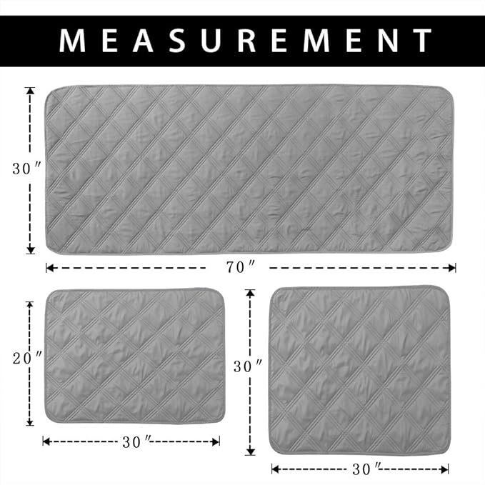 SUNNYTEX Waterproof & Reversible Dog Bed Cover Pet Blanket Sofa Cat(30"*70",Beige/Grey