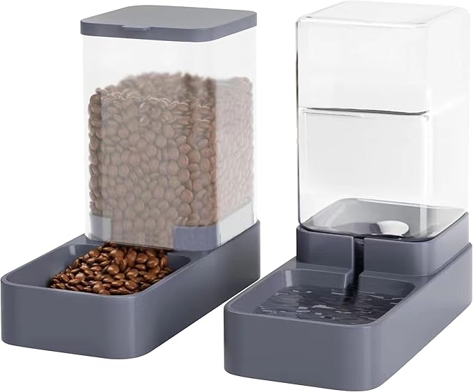 Automatic Cat Feeder and Water Dispenser with Pet Food Bowl Capacity(3.3L x 2)