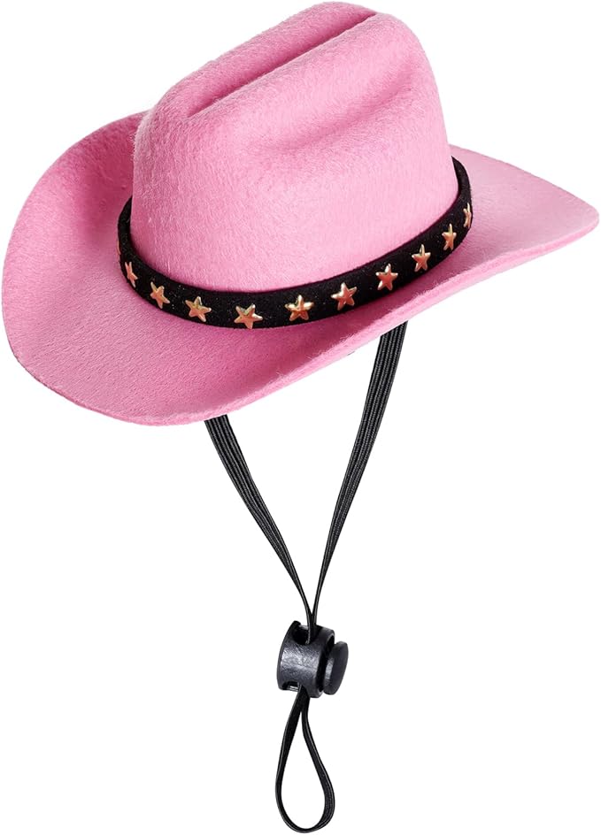 choyaxo Pet Cowboy Costume Cosplay Cap Halloween Costumes for Dogs Cat Pet Party Decoration Mini Cowboy Hat (Pink