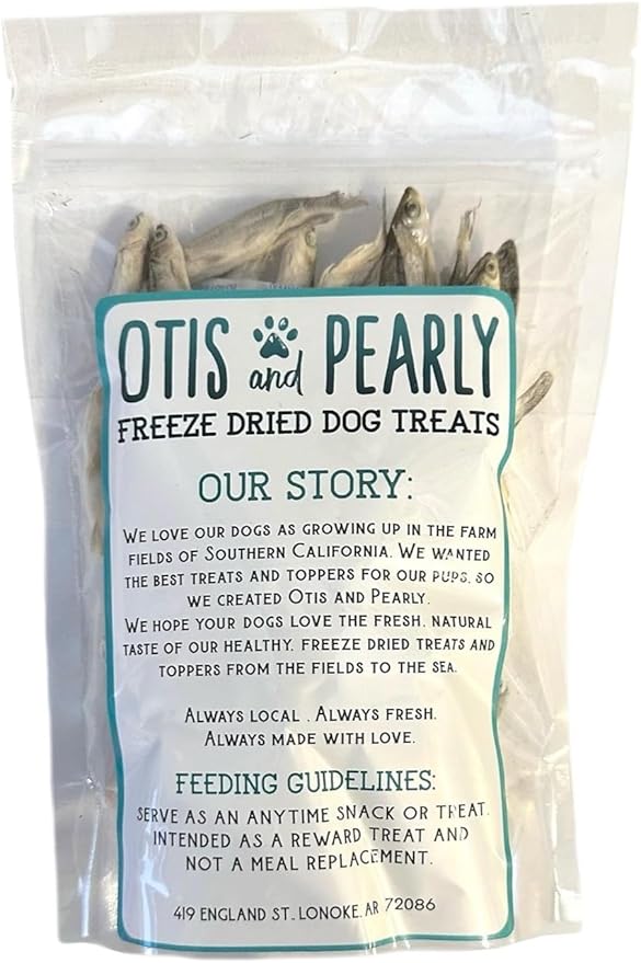 Freeze Dried Minnows Pet Treats for Dogs and Cats Only One Ingredient All Natural Healthy 2oz Made