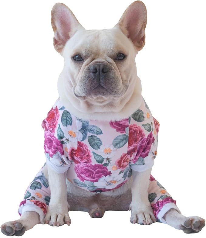 CuteBone Dog Pajamas Flower Puppy Clothes Soft Pjs P178L Large