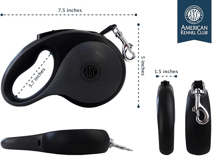 American Kennel Club Retractable Tangle-Free Dog Leash 16.4ft, for 66 lbs,