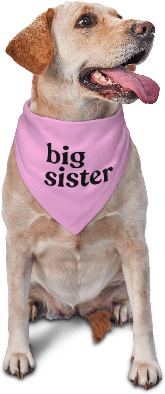 Big Sister Dog Bandana,Baby Announcement Dog Bandana,Gender Reveal,Pet Scarf, Pet Accessories for Photo Props Accessories (pink)