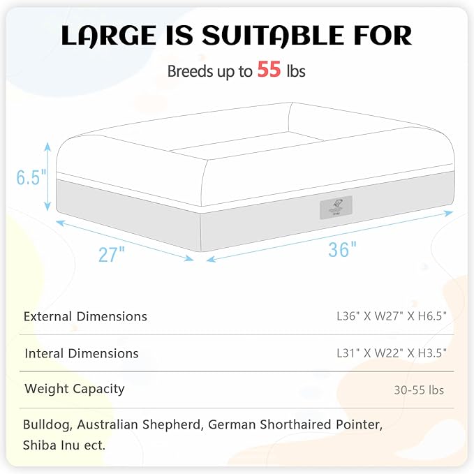 Large Dog Bed 4-Sides Removable