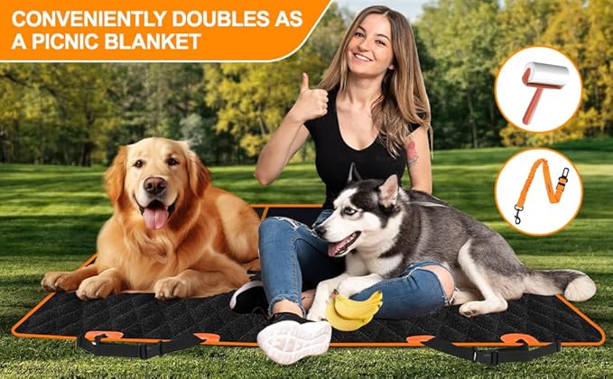 Dog Car Seat Cover for Back Seat 5 in 1 Convertible Dog Hammock Frontal 60/40 Split