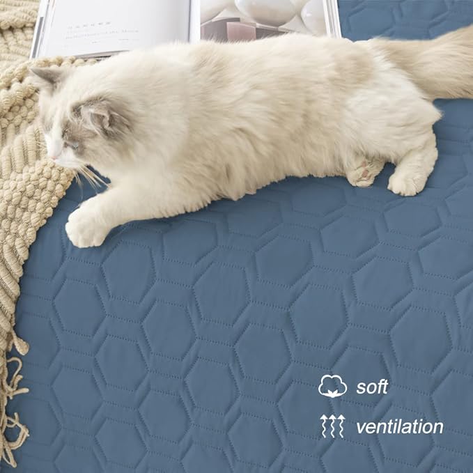 Waterproof and Non-Slip Dog Bed Cover and Pet Blanket Sofa Pet Bed Mat ,car Incontinence Mattress Protectors Furniture Couch Cover for Most Cats Dogs Pets(30x70- Navy