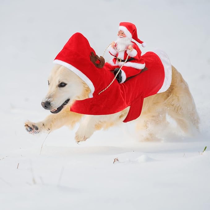 BWOGUE Santa Dog Costume Christmas Pet Clothes Santa