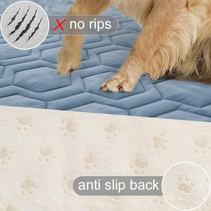 Waterproof and Anti-Slip Dog Bed Cover and Pet Blanket Sofa Pet Bed Mat ,car Incontinence Mattress Protectors Furniture Couch Cover for Most Cats Dogs (82x82- Stoneblue)