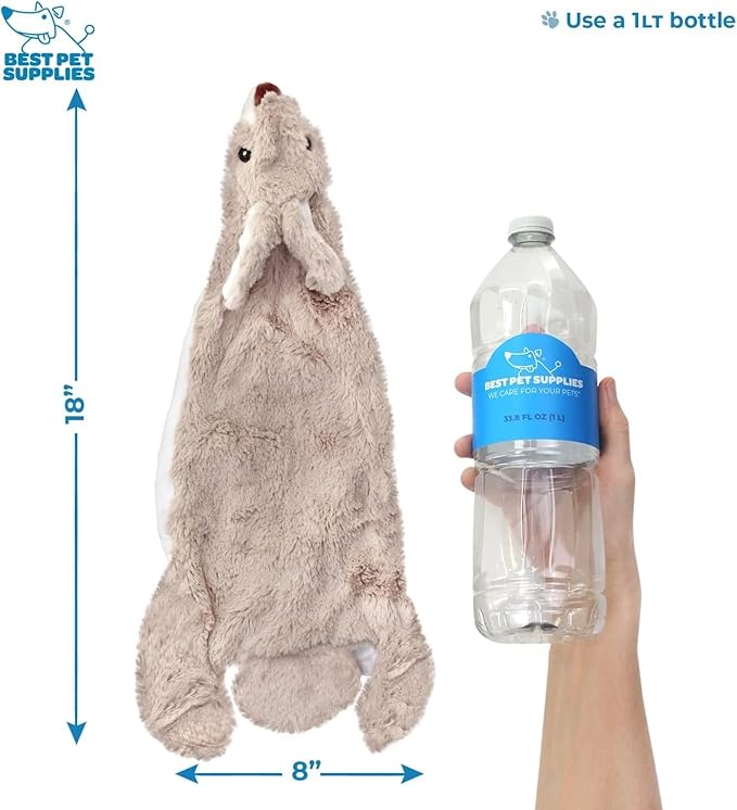 Best Pet Supplies 2-in-1 Stuffless Squeaky Dog Toys with Soft 4 Figures,