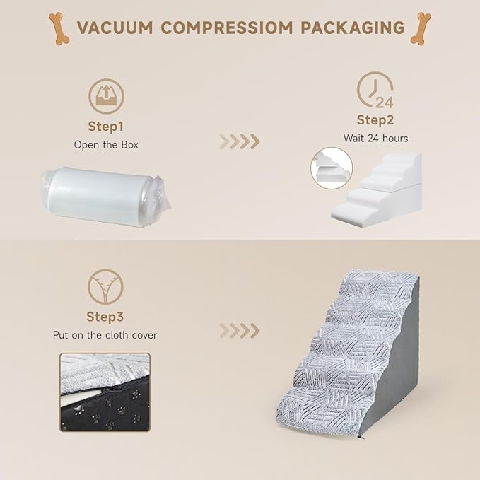 Dog Stairs for High Bed 24 Inches Tall 5 Steps