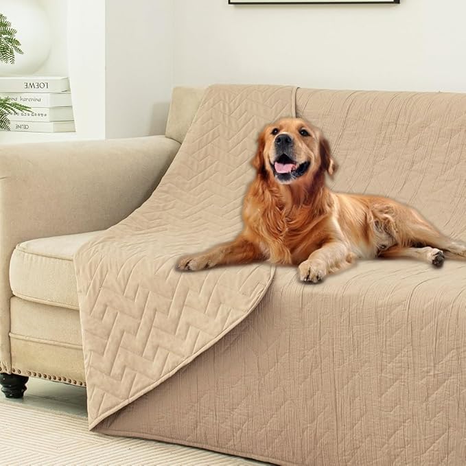 Ameritex 100% Waterproof Dog Bed Blankets double Sided Dog Couch Cover Knurling Pattern pet bed cover Reversible Furniture Couch Sofa Car for Puppy Kids (82x120 Inch(Pack of 1)