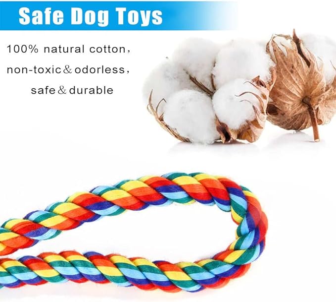 Integrated Puppy Scale 4 Dog RopeToy&15 Adjustable 33 lb,Length 11inch White