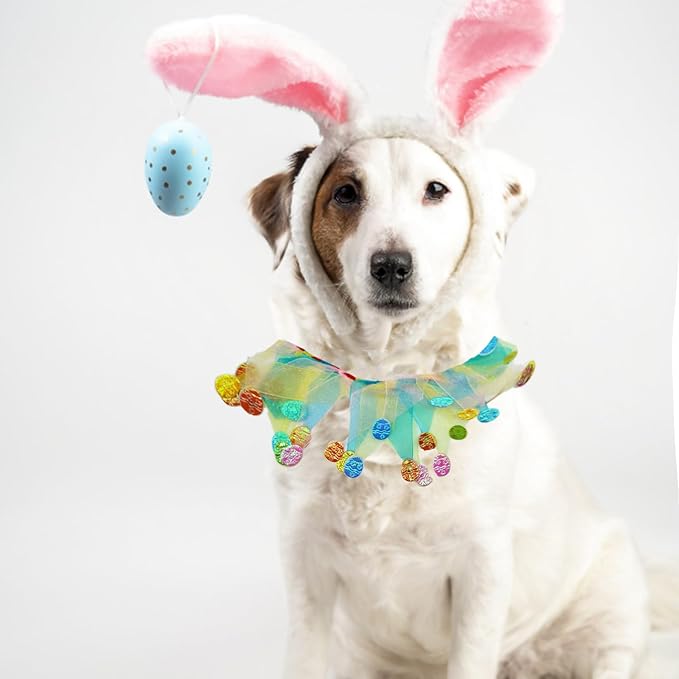 Elegant little tail 1PC Dog Easter Day Costume - Dog Cat Easter Day Collar Pet Collar Patterns Pet Tutu Collar Suit Pet Colorful Costume for Cats Small Medium Dogs
