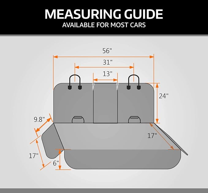 Vailge Bench Dog Seat Cover for Back Seat 100% Waterproof