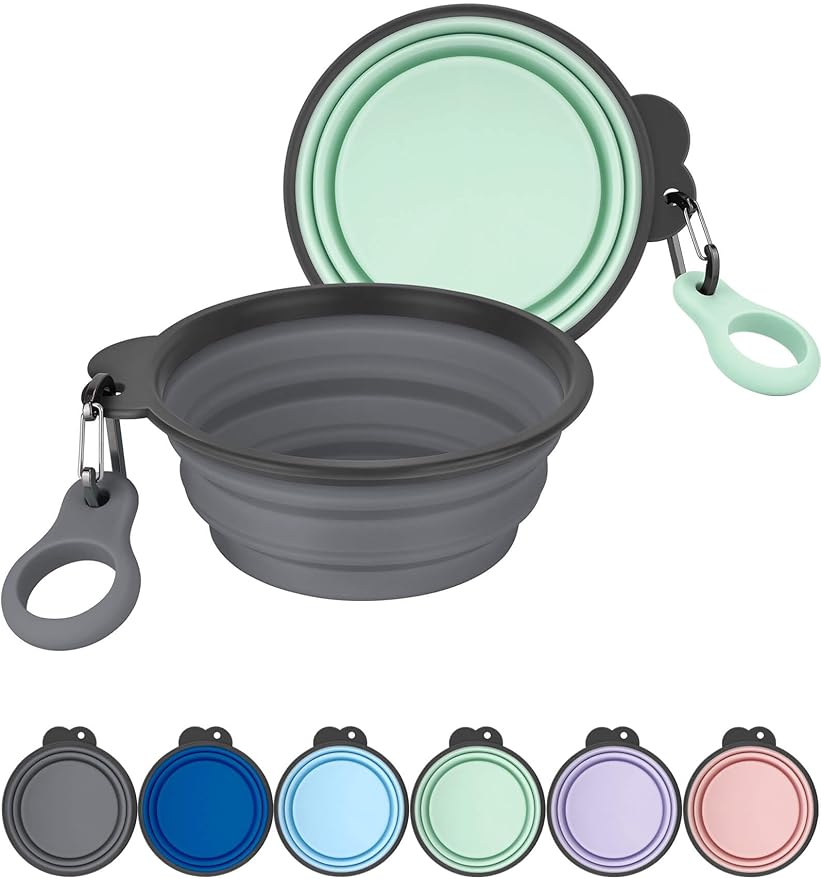 Aonkey Collapsible Dog Bowls with Bottle Carrier 2 Pack 37oz