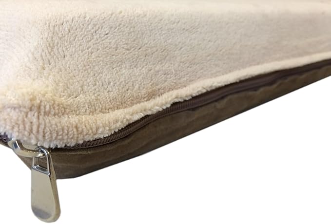DIY Do It Yourself Luxurious Beige Color Coral Fleece Plush with Suede Fabrics Dog Bed Pillow Cover + Internal Waterproof Case Set for Small Medium Dogs (47''x29'')