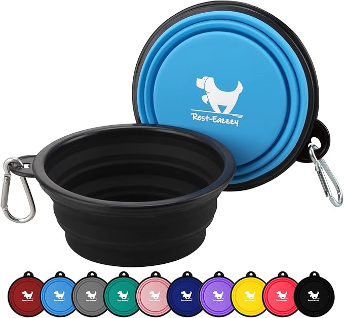 Collapsible Dog Bowls for Travel 2-Pack Dog 2 Carabiners,