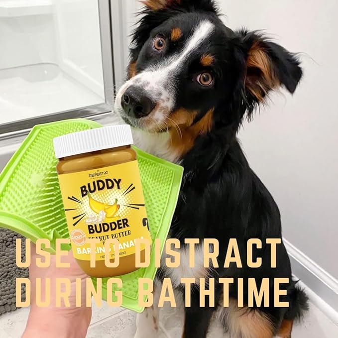 BUDDY BUDDER Bark Bistro Company, Chicken Collagen, 100% Natural Peanut Butter, Healthy Peanut Butter Dog Treats, Stuff in Toy, Dog Pill Pocket, Made in USA (17oz jars)
