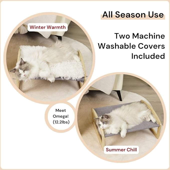 7 Ruby Road Large Cat Hammock Bed with Two Washable Covers for All Seasons 20 X 16.3 X 8 Inch