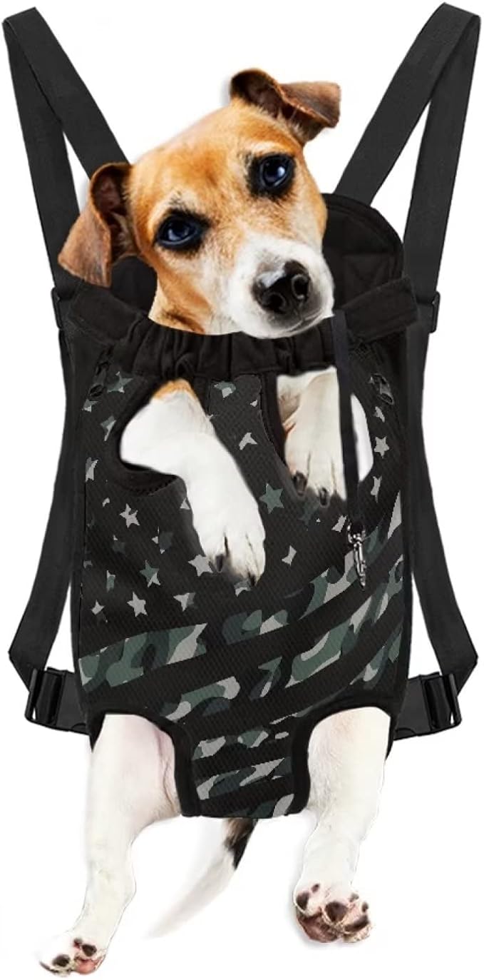 Camo US Flag Design Puppies Shoulder Bag for Dog Cat Leg Out Sling Chest Holder