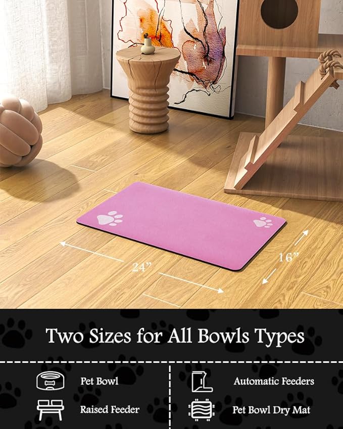 Pet Feeding Mat-Absorbent Dog Mat for Food and
