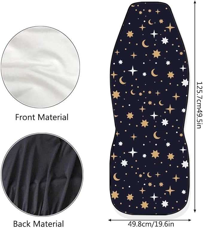 UNICEU Moon Star 2pc Front Seat Covers Stretchy