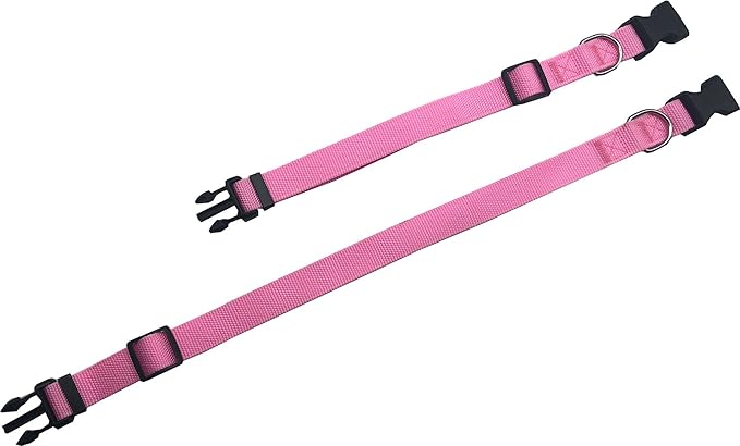 Adjustable Nylon Dog Collar 1 Inch 3/4 Inch 5/8 Inch (L(1" x 16-23"), PINK)
