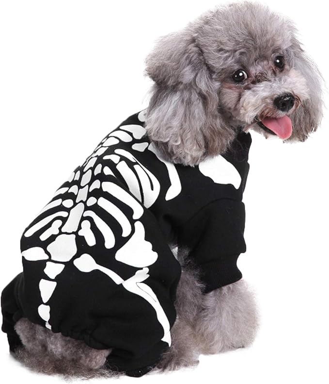 Dog Cat Skeleton Costume Coat Pet Puppy Halloween