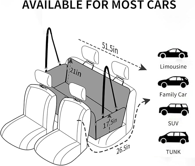 VTSGN Back Seat Extender for Dogs 330lb, Waterproof 600D Heavy