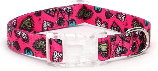 Floral Print Puppy Dog Collar for Small Medium Large Dogs Collars with Quick Release Buckle for Girls Female Dog Soft Nylon Comfortable Durable Pet Collar (NO4