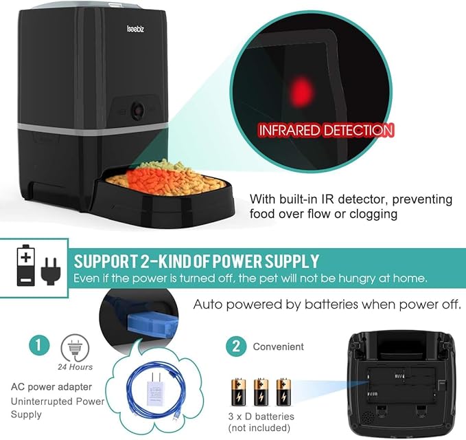 Automatic Pet Feeder 6L Food 4 Meals