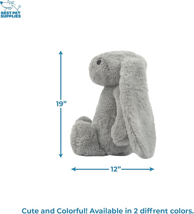 Best Pet Supplies Interactive Bunny Buddy Dog Toy with Crinkle and Squeaky Enrichment for Small and Medium Breed Puppies or Dogs