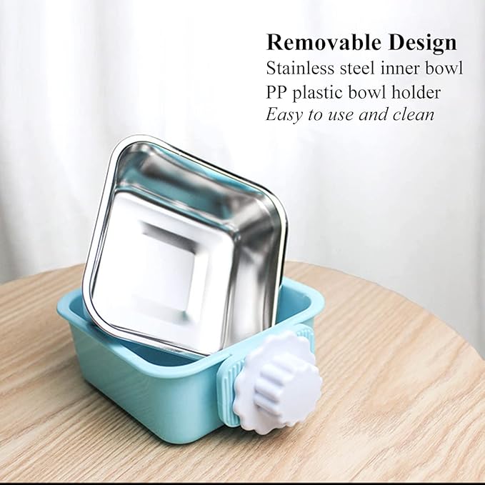 Dog Crate Bowl for Cage (2PCS)