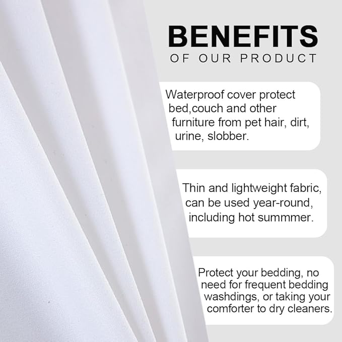 DUJUIKE Waterproof Bed Cover for Dog and Cats 100% Waterproof 63 * 90 inch,