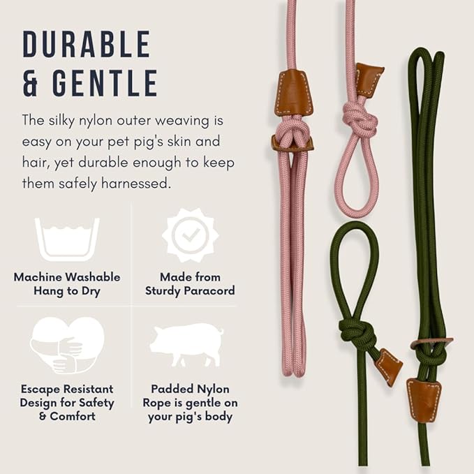 Pig Harness Leash-Fully Adjustable Pig Leash Harness