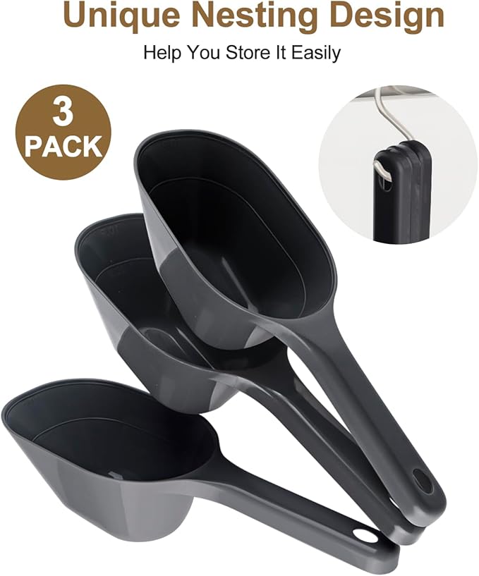 3 Pack Dog Food Scoop Set 1 Cup